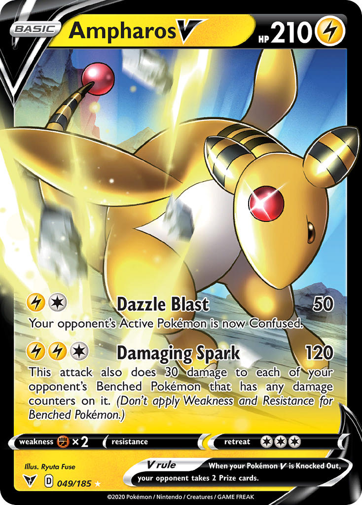 Ampharos V (049/185) [Sword & Shield: Vivid Voltage] | Jomio and Rueliete's Cards and Comics