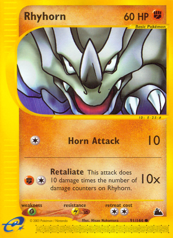 Rhyhorn (91/144) [Skyridge] | Jomio and Rueliete's Cards and Comics