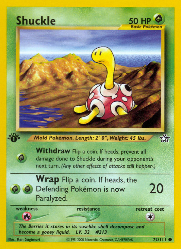 Shuckle (72/111) [Neo Genesis 1st Edition] | Jomio and Rueliete's Cards and Comics