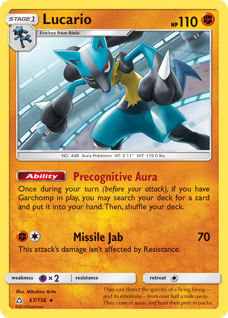 Lucario (67/156) [Sun & Moon: Ultra Prism] | Jomio and Rueliete's Cards and Comics