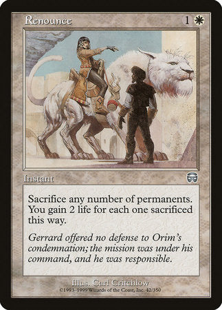 Renounce [Mercadian Masques] | Jomio and Rueliete's Cards and Comics
