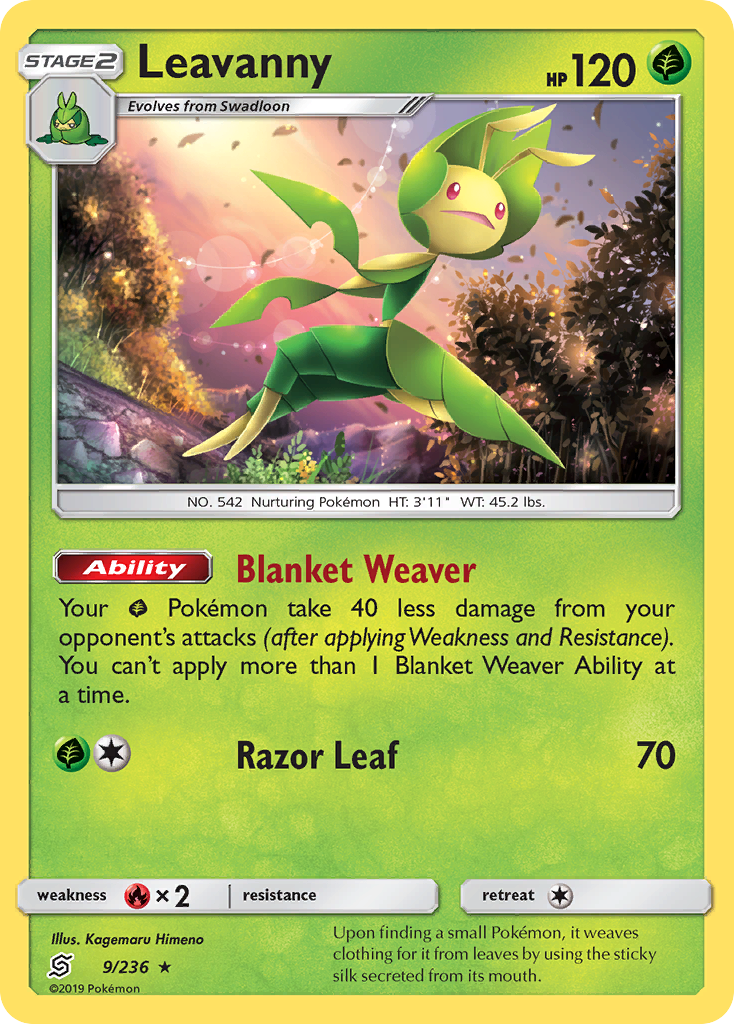 Leavanny (9/236) [Sun & Moon: Unified Minds] | Jomio and Rueliete's Cards and Comics