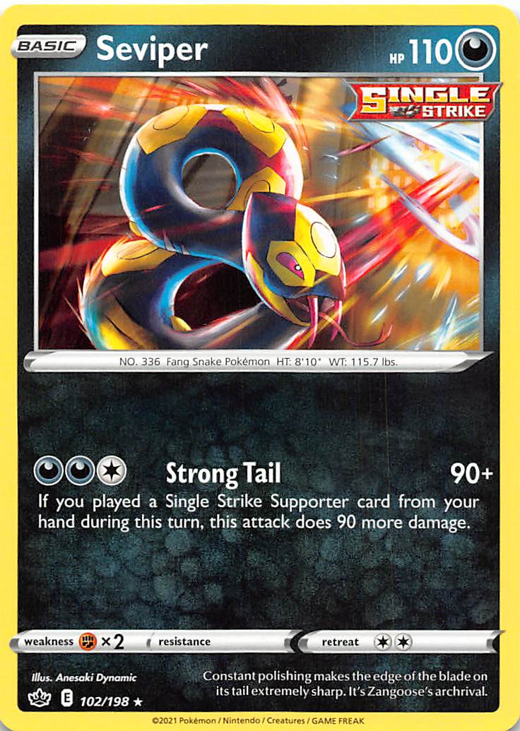 Seviper (102/198) [Sword & Shield: Chilling Reign] | Jomio and Rueliete's Cards and Comics