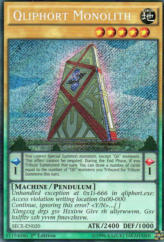 Qliphort Monolith [SECE-EN020] Secret Rare | Jomio and Rueliete's Cards and Comics