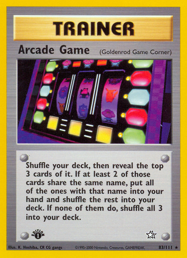 Arcade Game (83/111) [Neo Genesis 1st Edition] | Jomio and Rueliete's Cards and Comics