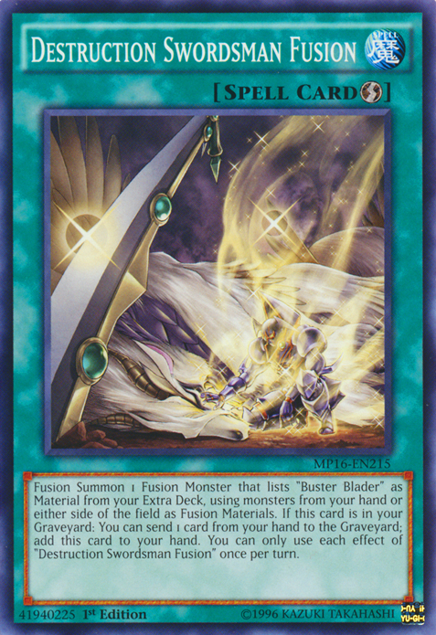 Destruction Swordsman Fusion [MP16-EN215] Common | Jomio and Rueliete's Cards and Comics