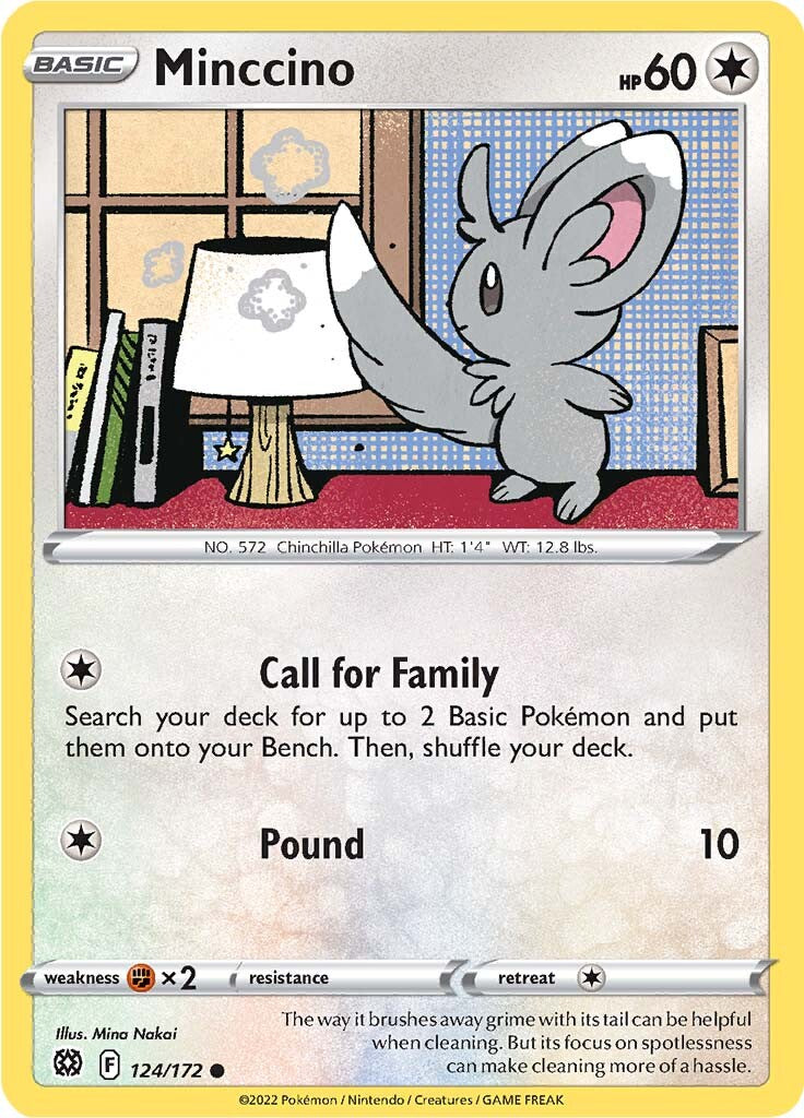 Minccino (124/172) [Sword & Shield: Brilliant Stars] | Jomio and Rueliete's Cards and Comics