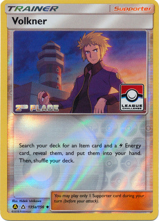 Volkner (135a/156) (League Challenge 2nd Place) [Sun & Moon: Ultra Prism] | Jomio and Rueliete's Cards and Comics