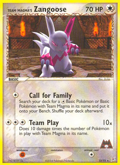 Team Magma's Zangoose (23/95) [EX: Team Magma vs Team Aqua] | Jomio and Rueliete's Cards and Comics