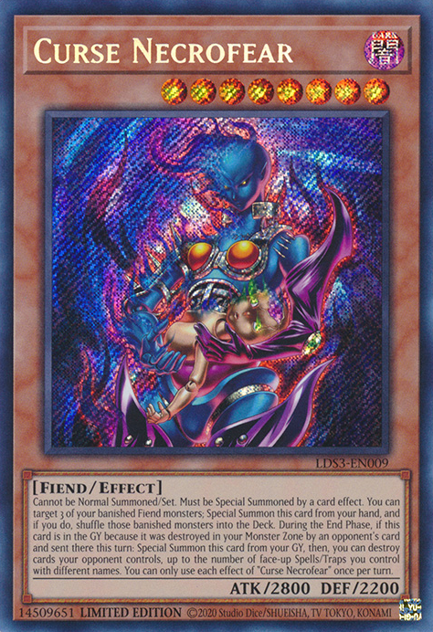 Curse Necrofear [LDS3-EN009] Secret Rare | Jomio and Rueliete's Cards and Comics