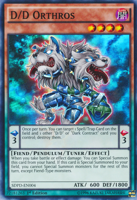 D/D Orthros [SDPD-EN004] Super Rare | Jomio and Rueliete's Cards and Comics