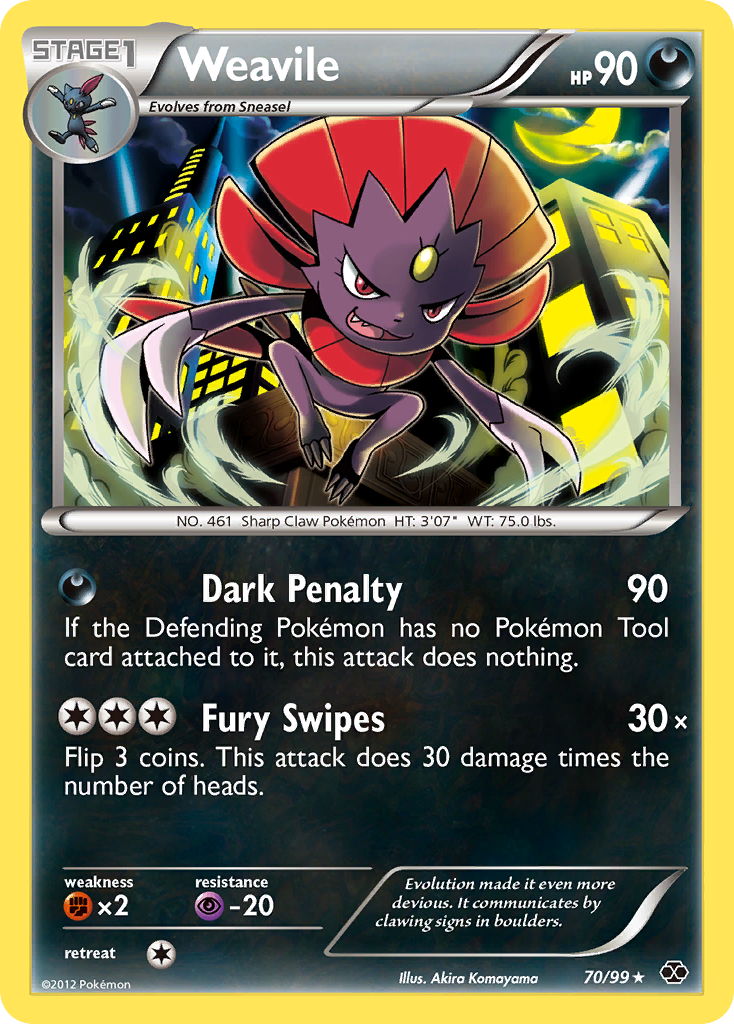 Weavile (70/99) [Black & White: Next Destinies] | Jomio and Rueliete's Cards and Comics