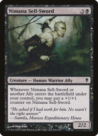Nimana Sell-Sword [Zendikar] | Jomio and Rueliete's Cards and Comics