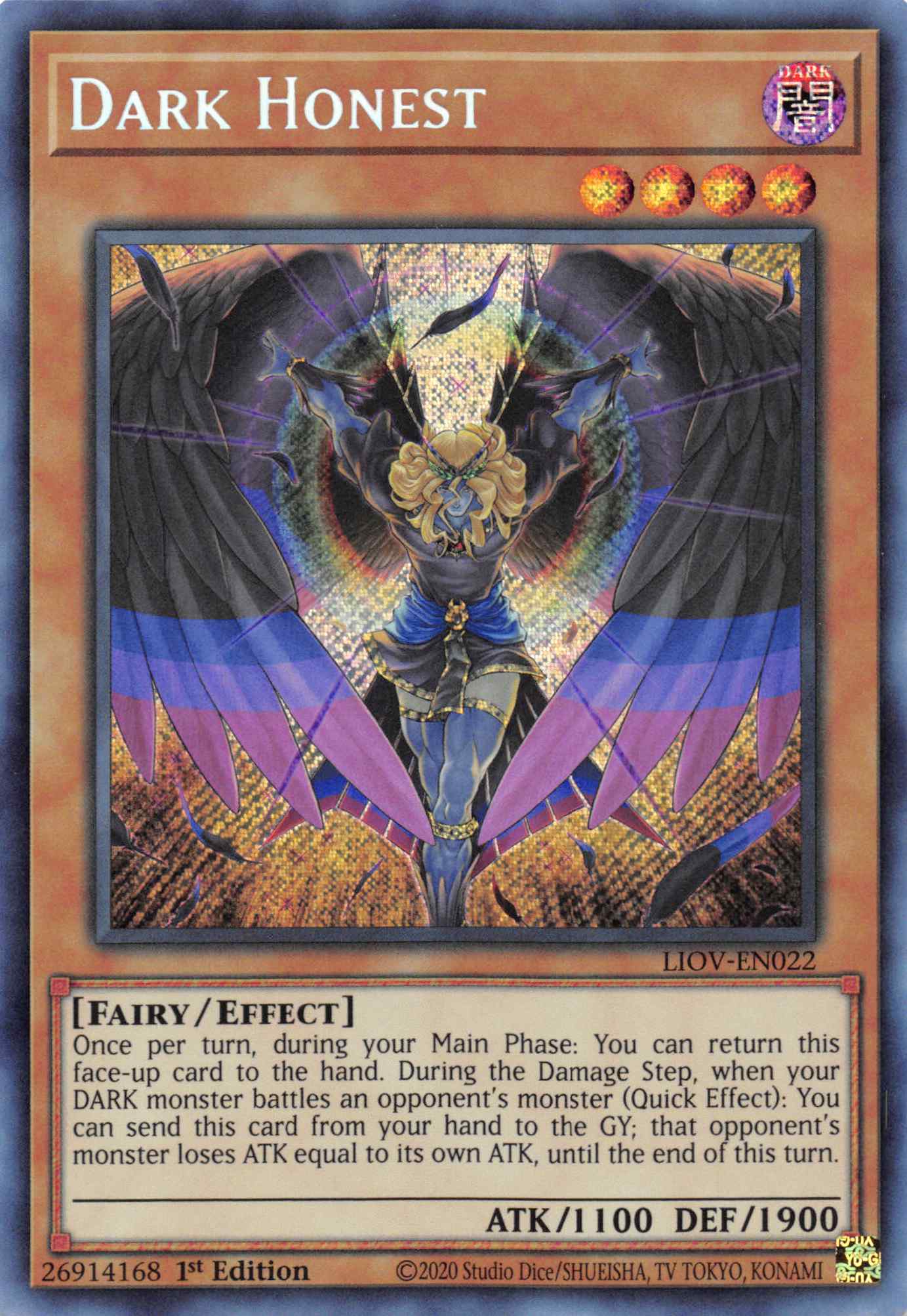 Dark Honest [LIOV-EN022] Secret Rare | Jomio and Rueliete's Cards and Comics