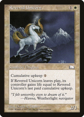 Revered Unicorn [Weatherlight] | Jomio and Rueliete's Cards and Comics