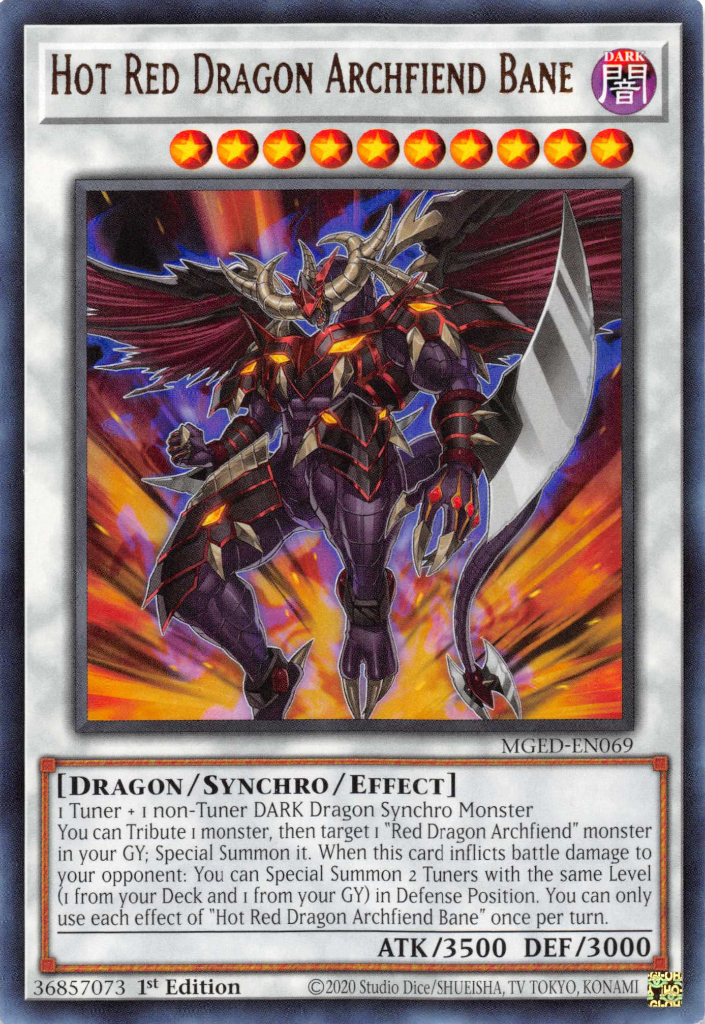 Hot Red Dragon Archfiend Bane [MGED-EN069] Rare | Jomio and Rueliete's Cards and Comics