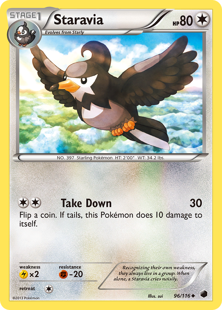 Staravia (96/116) [Black & White: Plasma Freeze] | Jomio and Rueliete's Cards and Comics