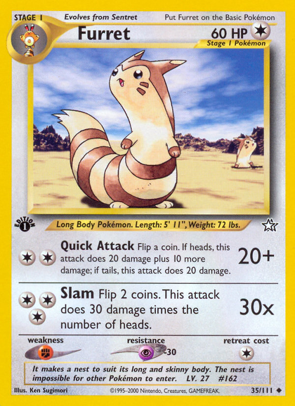 Furret (35/111) [Neo Genesis 1st Edition] | Jomio and Rueliete's Cards and Comics