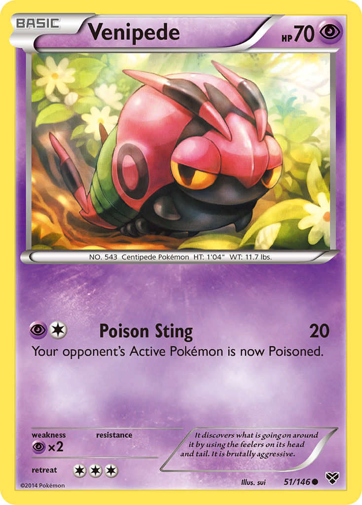 Venipede (51/146) [XY: Base Set] | Jomio and Rueliete's Cards and Comics