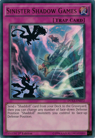 Sinister Shadow Games [DUEA-EN072] Ultra Rare | Jomio and Rueliete's Cards and Comics