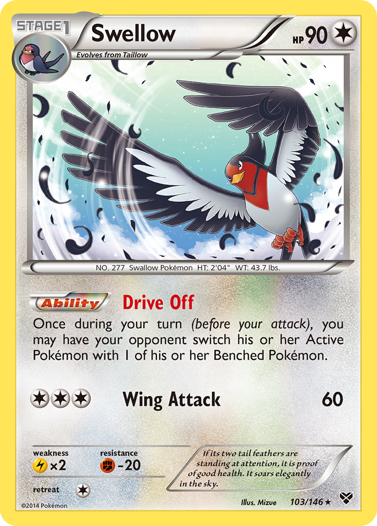 Swellow (103/146) [XY: Base Set] | Jomio and Rueliete's Cards and Comics