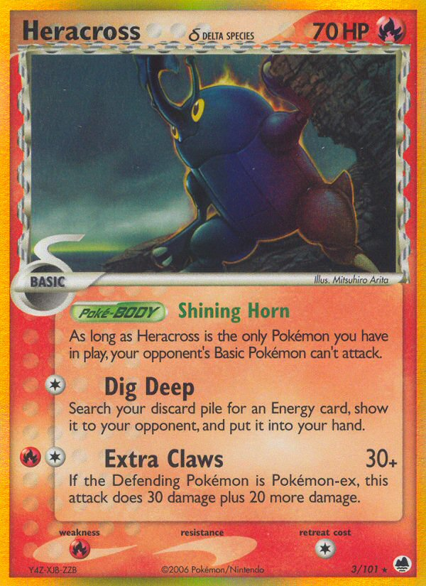 Heracross (3/101) (Delta Species) [EX: Dragon Frontiers] | Jomio and Rueliete's Cards and Comics