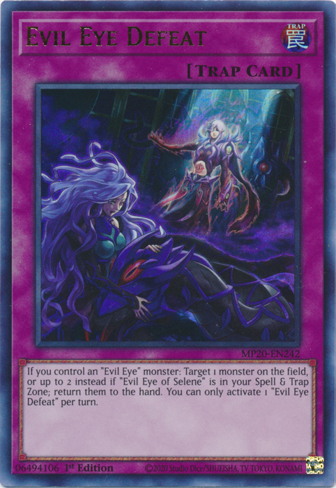 Evil Eye Defeat [MP20-EN242] Ultra Rare | Jomio and Rueliete's Cards and Comics