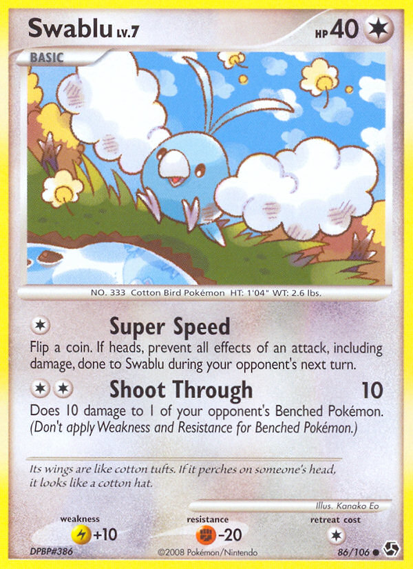 Swablu (86/106) [Diamond & Pearl: Great Encounters] | Jomio and Rueliete's Cards and Comics