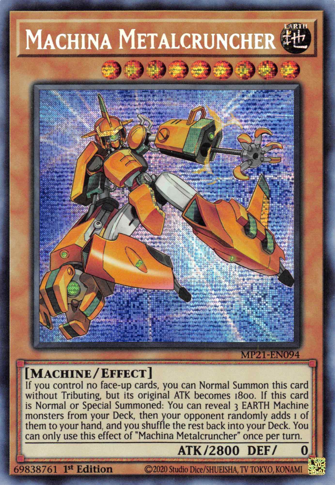 Machina Metalcruncher [MP21-EN094] Prismatic Secret Rare | Jomio and Rueliete's Cards and Comics