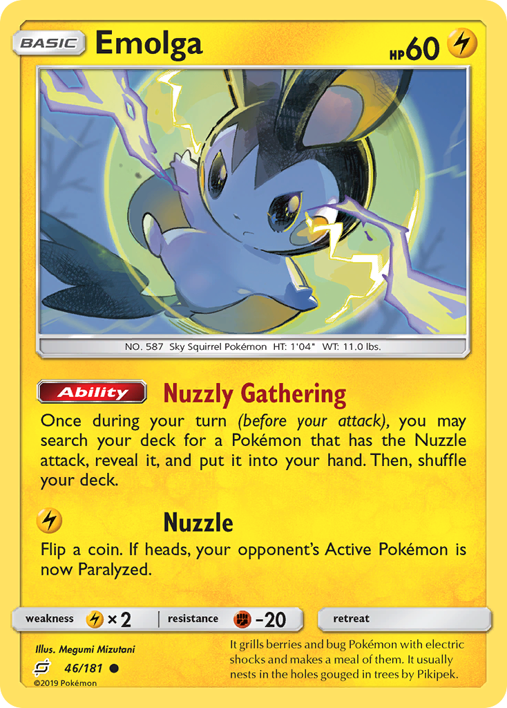 Emolga (46/181) [Sun & Moon: Team Up] | Jomio and Rueliete's Cards and Comics