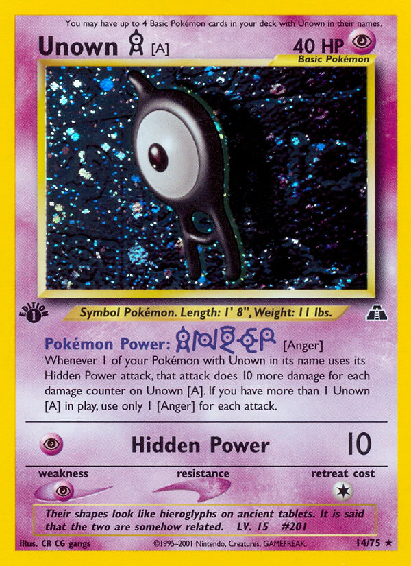 Unown [A] (14/75) [Neo Discovery 1st Edition] | Jomio and Rueliete's Cards and Comics