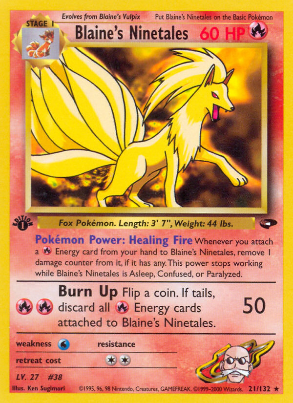 Blaine's Ninetales (21/132) [Gym Challenge 1st Edition] | Jomio and Rueliete's Cards and Comics