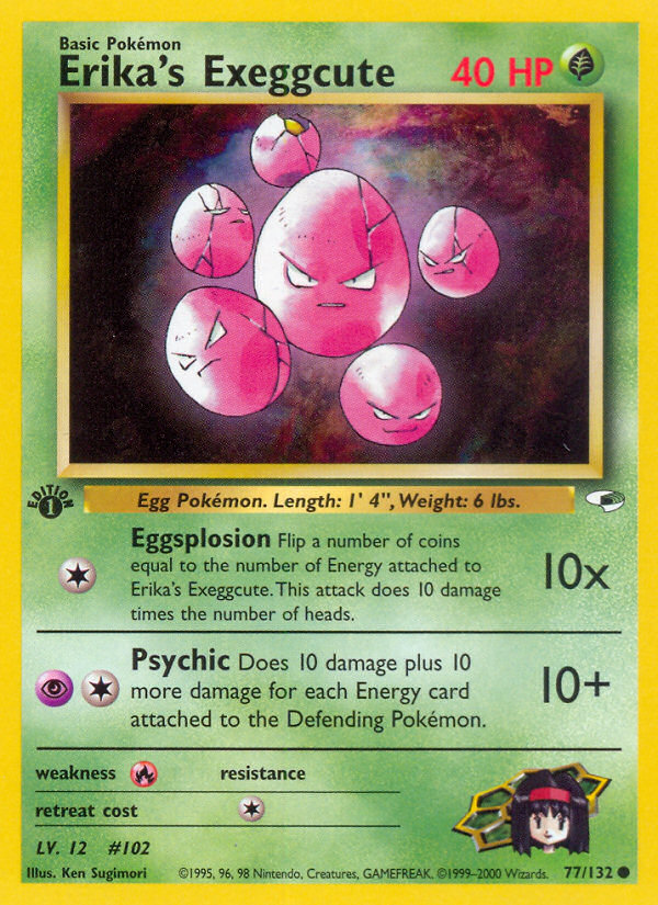 Erika's Exeggcute (77/132) [Gym Heroes 1st Edition] | Jomio and Rueliete's Cards and Comics