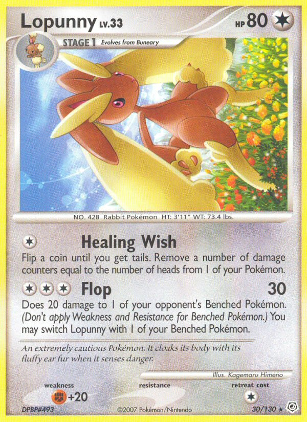 Lopunny (30/130) [Diamond & Pearl: Base Set] | Jomio and Rueliete's Cards and Comics