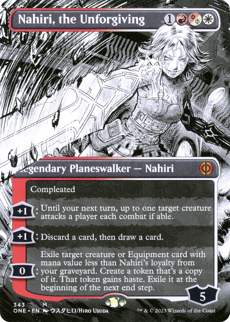 Nahiri, the Unforgiving (Borderless Manga) [Phyrexia: All Will Be One] | Jomio and Rueliete's Cards and Comics