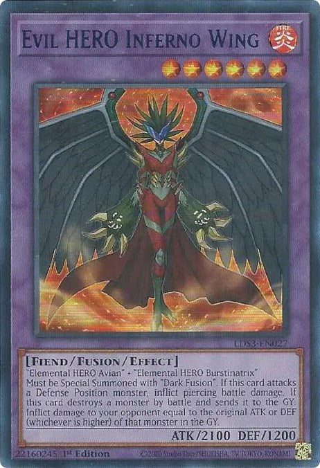 Evil HERO Inferno Wing (Blue) [LDS3-EN027] Ultra Rare | Jomio and Rueliete's Cards and Comics