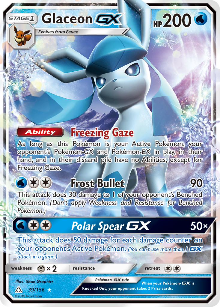 Glaceon GX (39/156) [Sun & Moon: Ultra Prism] | Jomio and Rueliete's Cards and Comics