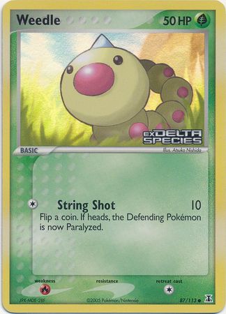 Weedle (87/113) (Stamped) [EX: Delta Species] | Jomio and Rueliete's Cards and Comics