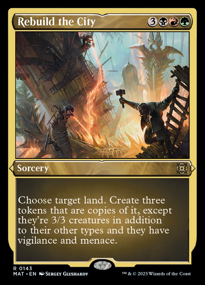 Rebuild the City (Foil Etched) [March of the Machine: The Aftermath] | Jomio and Rueliete's Cards and Comics