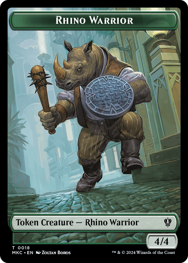 Thopter // Rhino Warrior Double-Sided Token [Murders at Karlov Manor Commander Tokens] | Jomio and Rueliete's Cards and Comics