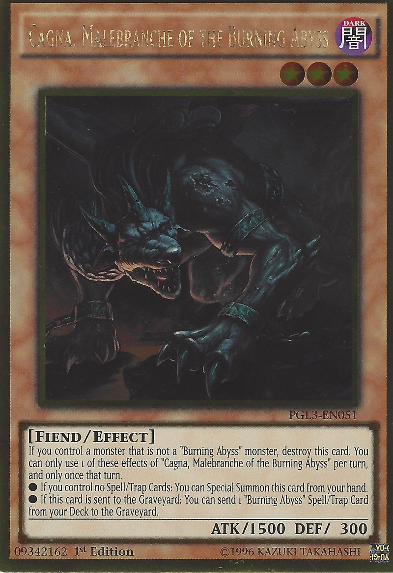 Cagna, Malebranche of the Burning Abyss [PGL3-EN051] Gold Rare | Jomio and Rueliete's Cards and Comics