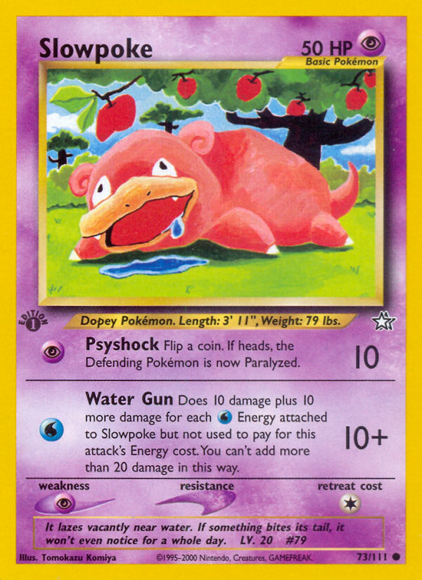 Slowpoke (73/111) [Neo Genesis 1st Edition] | Jomio and Rueliete's Cards and Comics