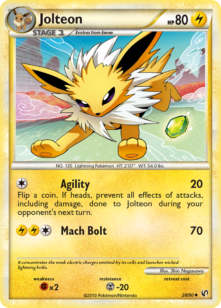 Jolteon (28/90) [HeartGold & SoulSilver: Undaunted] | Jomio and Rueliete's Cards and Comics