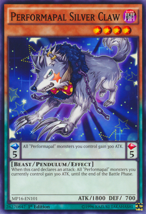 Performapal Silver Claw [MP16-EN101] Common | Jomio and Rueliete's Cards and Comics