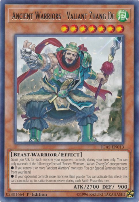 Ancient Warriors - Valiant Zhang De [IGAS-EN013] Rare | Jomio and Rueliete's Cards and Comics