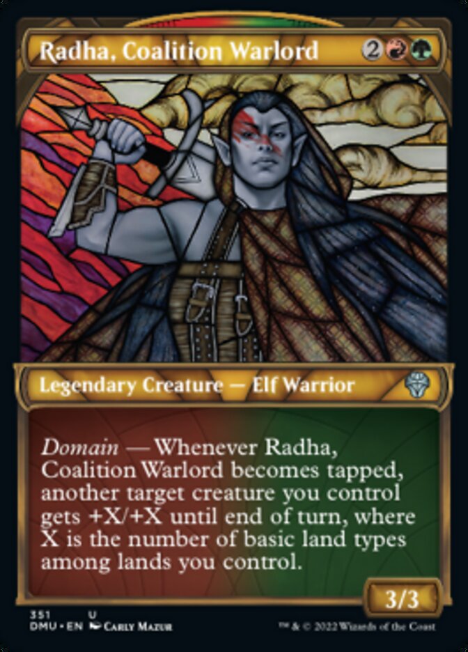 Radha, Coalition Warlord (Showcase Textured) [Dominaria United] | Jomio and Rueliete's Cards and Comics
