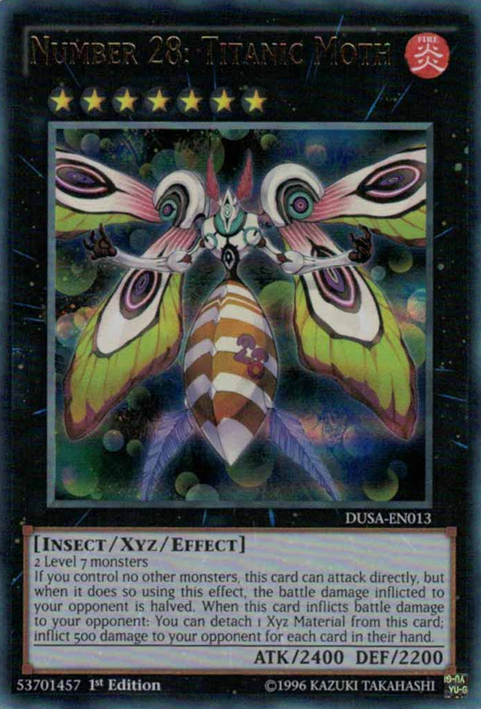 Number 28: Titanic Moth [DUSA-EN013] Ultra Rare | Jomio and Rueliete's Cards and Comics
