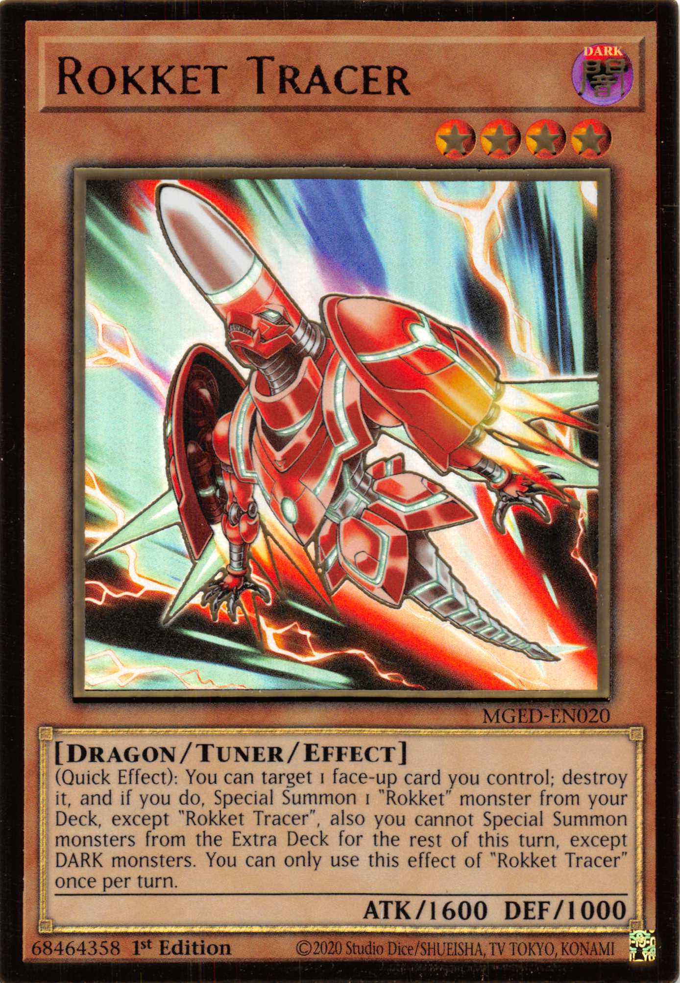 Rokket Tracer [MGED-EN020] Gold Rare | Jomio and Rueliete's Cards and Comics