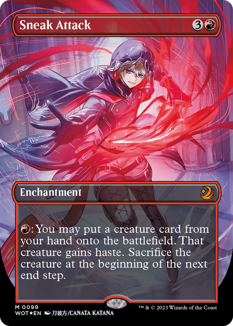 Sneak Attack (Anime Borderless) (Confetti Foil) [Wilds of Eldraine: Enchanting Tales] | Jomio and Rueliete's Cards and Comics