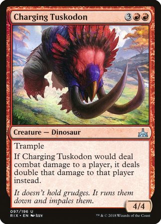 Charging Tuskodon [Rivals of Ixalan] | Jomio and Rueliete's Cards and Comics